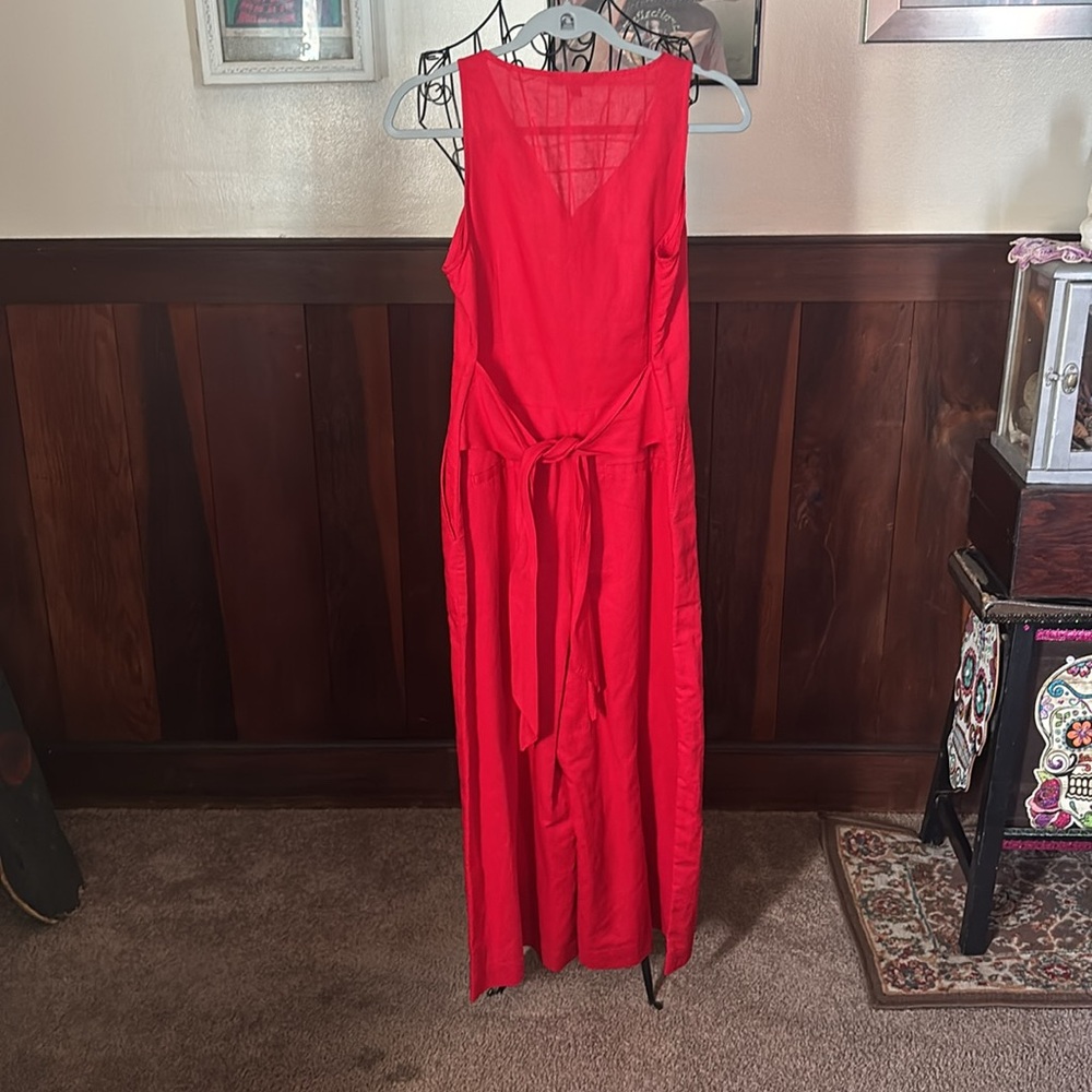 Banana Republic Vibrant Red Button-Down jumpsuit - Picture 3 of 3